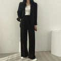 Tailleur-pantalon deux pièces pour femme avec blazer et pantalon, idéal pour le bureau