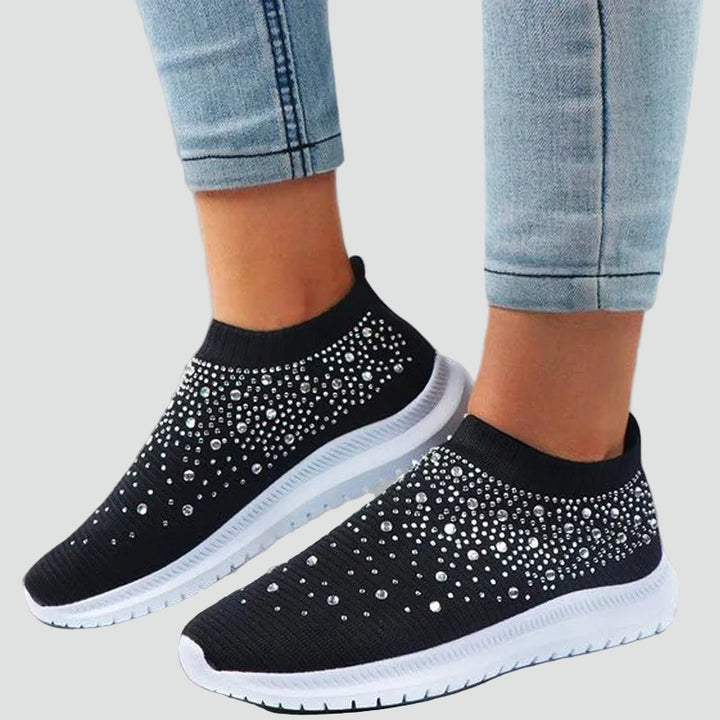 Damskie wsuwane sneakersy ortopedyczne z brokatem i amortyzacją